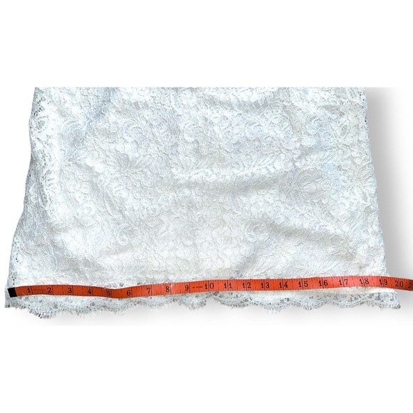 Womens White Lace Dress Formal Size 14 Short Simple Wedding Dress - Picture 11 of 16